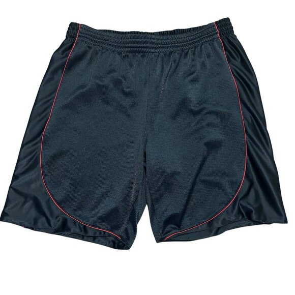 Champs Men’s Athletic Shorts Size L Black and Red Drawstring Gym Shorts - Picture 1 of 10